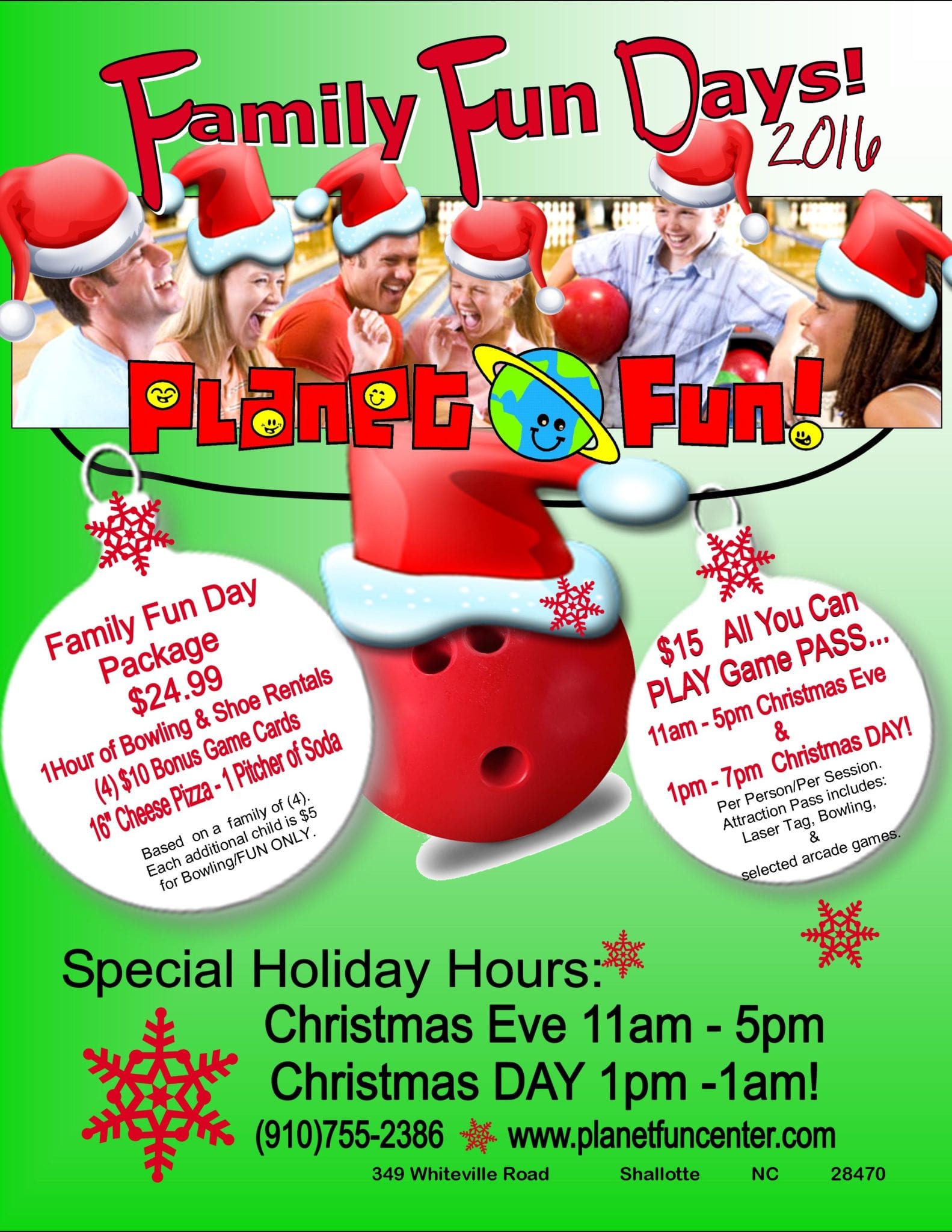 Christmas Family Fun Days 2016 Planet Fun Starz Grille