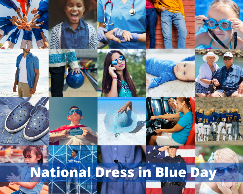 National DRESS IN BLUE Day! Fun Starz Grille